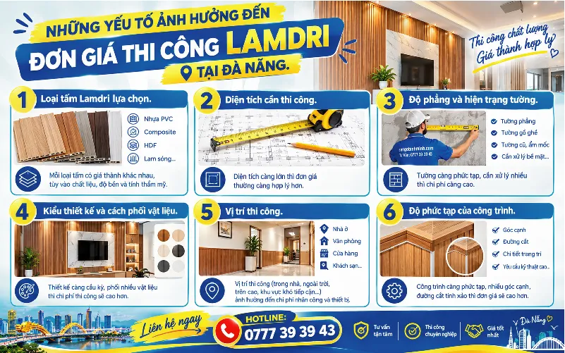 các yếu tố ảnh hưởng giá thi công ốp lamdri tại đà nẵng