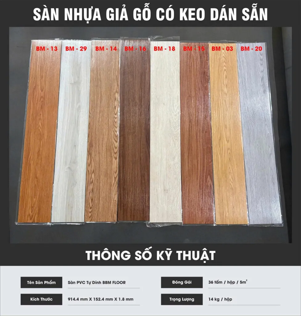 sàn nhựa giả gỗ dán keo