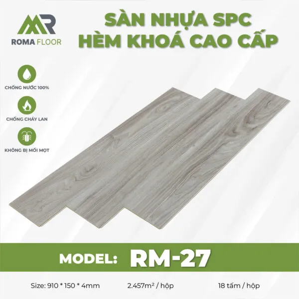 sàn nhựa hèm khóa 4mm rm27