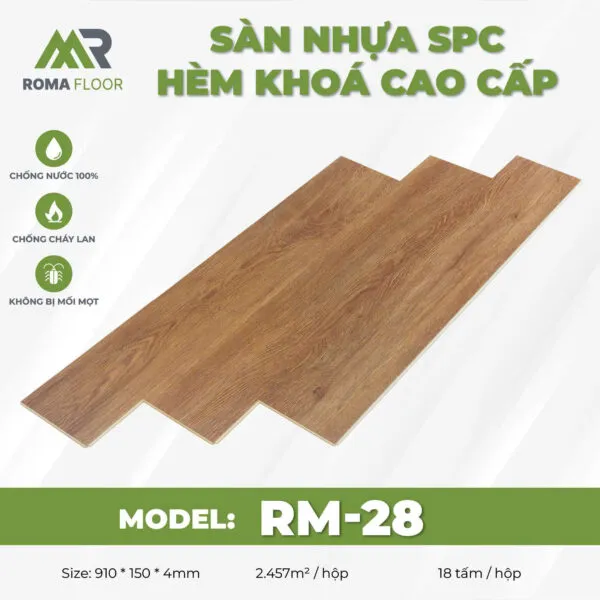 sàn nhựa hèm khóa 4mm rm28