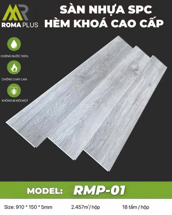 sàn nhựa hèm khóa 5mm rmp01