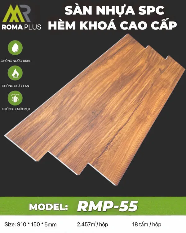 sàn nhựa hèm khóa 5mm rmp55