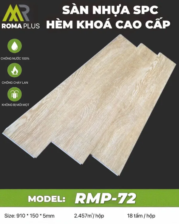 sàn nhựa hèm khóa 5mm rmp72