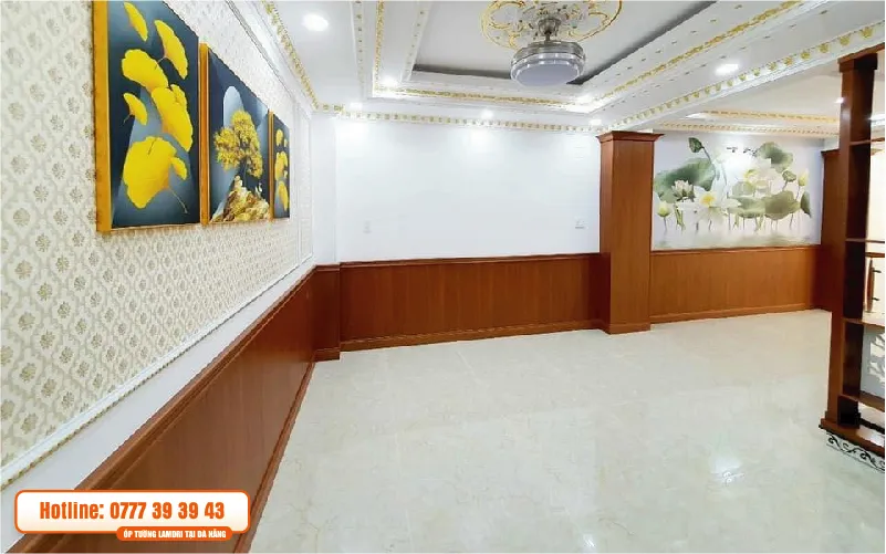 tấm ốp tường lamdri phòng khách